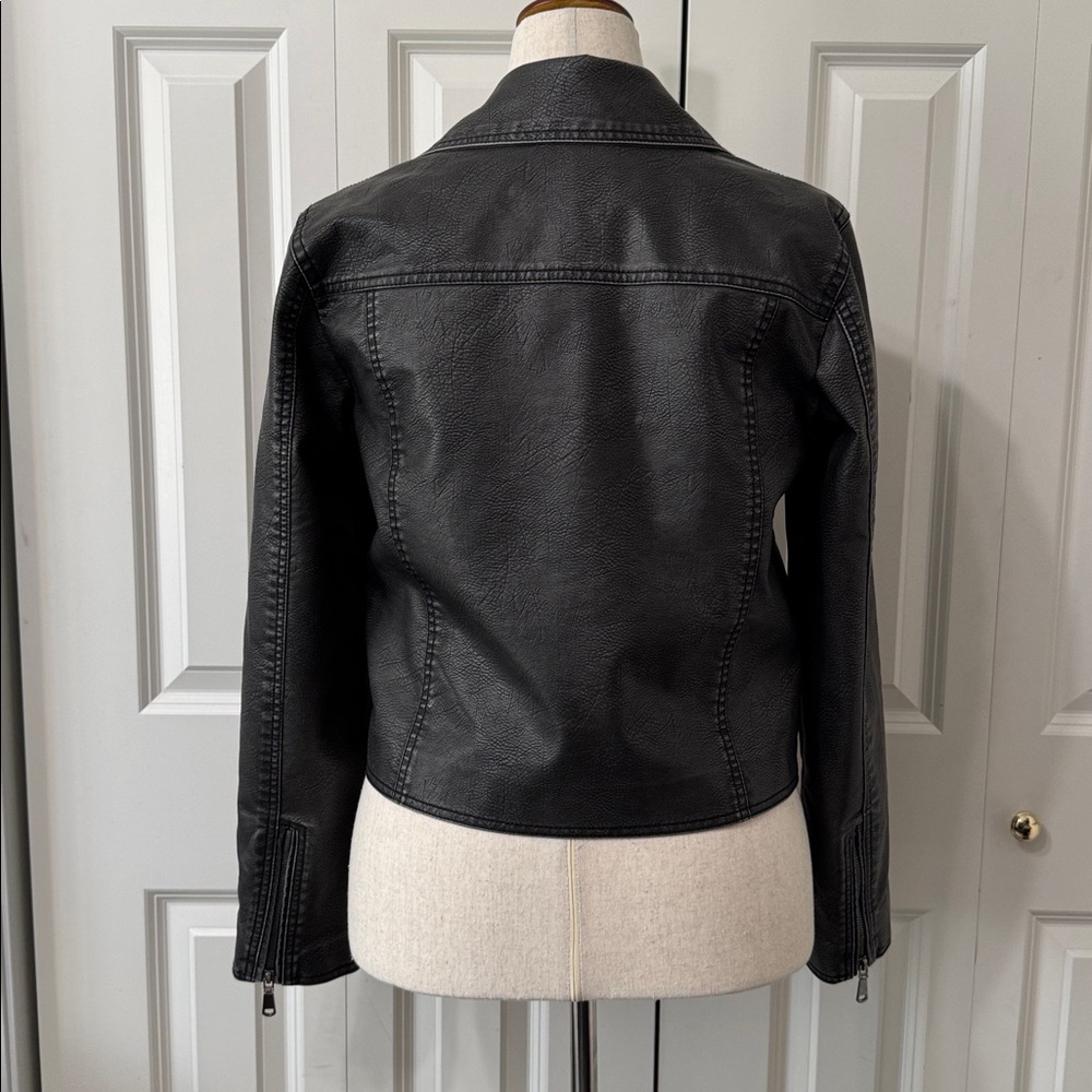 VEDA Distressed Moto Faux Leather Jacket NWT - Picture 6 of 14